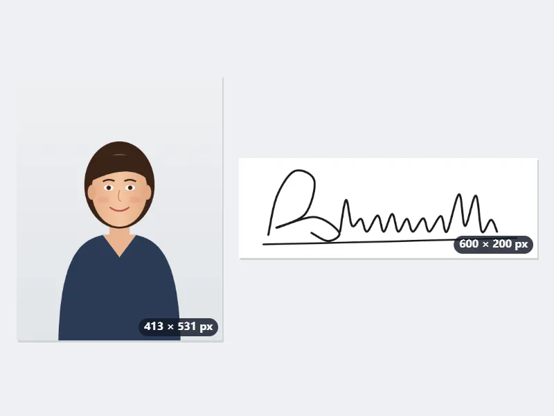 Example: a passport-size photo and a signature joined into one JPG for an exam form — Before