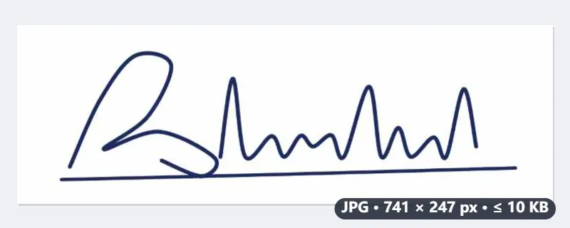 Esempio: una firma scansionata in PNG portata sotto i 10 KB — Dopo