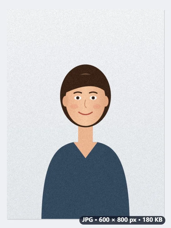 Profilfoto für ein Vereinsportal: 600 × 800 Pixel unter 10.000 Byte — Vorher