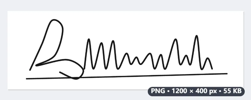 例：スキャンした署名のPNGを、10KB以下のJPGに — 処理前