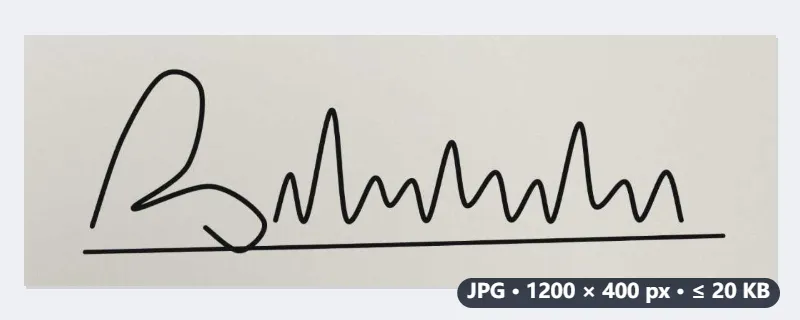 Esempio: la foto di una firma dal telefono portata sotto i 20 KB — Dopo
