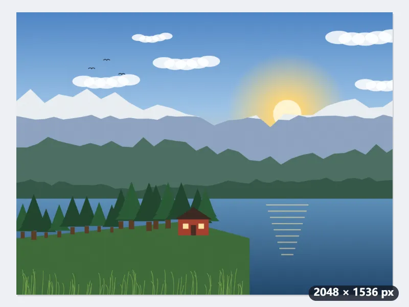 Example: three iPhone photos from a lake weekend, made small enough to email — After