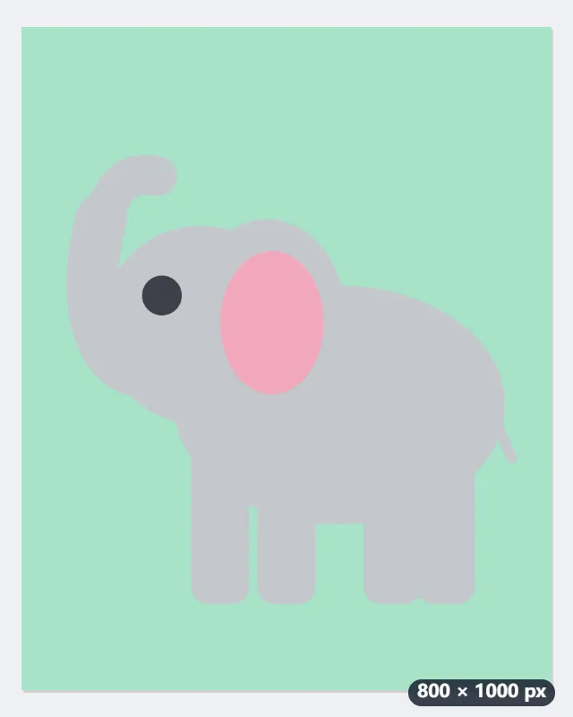 Example: a 40 × 50 elephant baby blanket in C2C, written out in 89 rows — Before