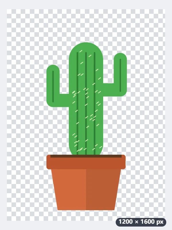 Example: a 7 cm cactus sticker as an SVG for print then cut — Before