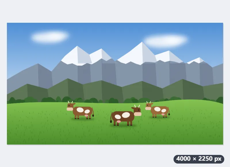 Ejemplo: foto panorámica 16:9 de los Picos de Europa en 35 piezas clásicas — Antes