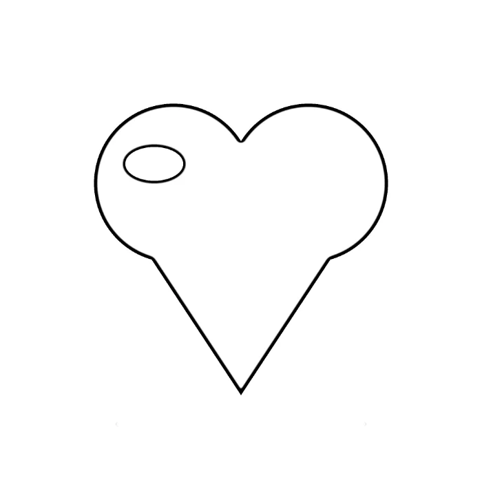 Example: a red heart design turned into a bold stencil — After