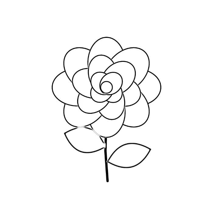 例：ぼたんの花のイラストを、幅10cmの転写用図案に — 処理後