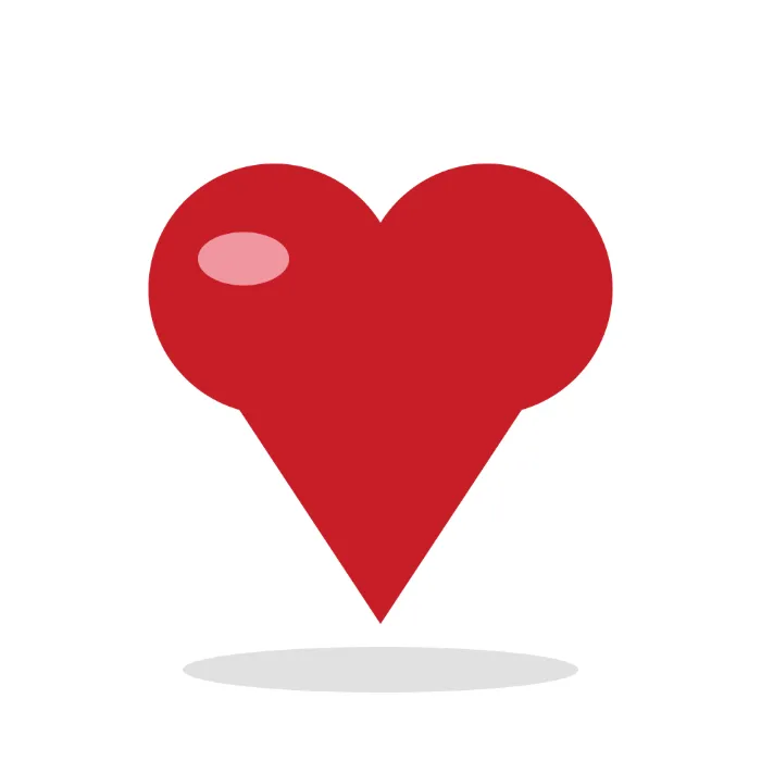 Example: a red heart design turned into a bold stencil — Before