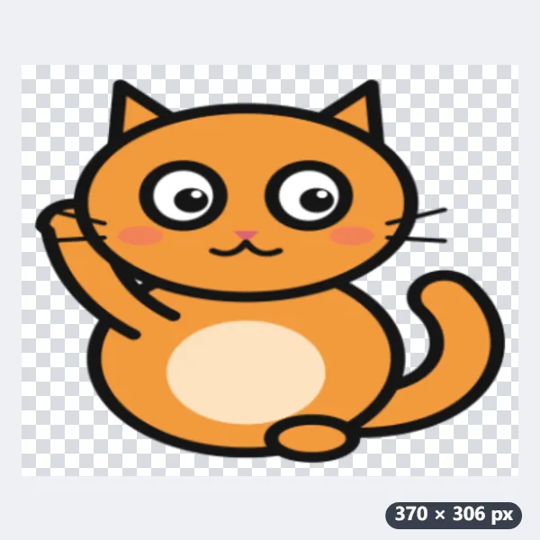 Example: eight drawings of a cat on a white canvas made into a LINE sticker set — After
