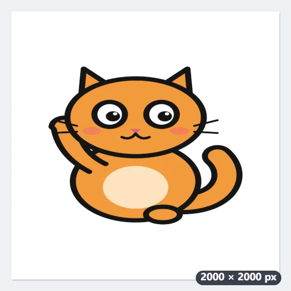 Example: eight drawings of a cat on a white canvas made into a LINE sticker set — Before