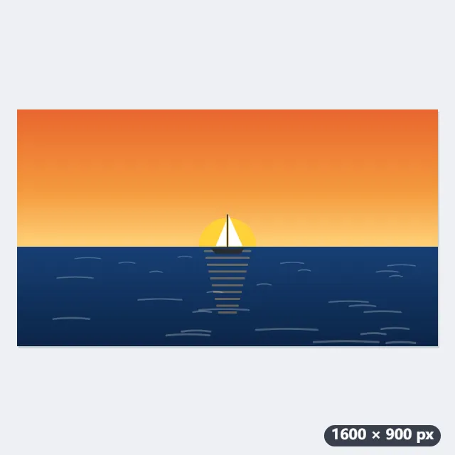 Example: a 16:9 sunset picture made square with a blurred background — Before