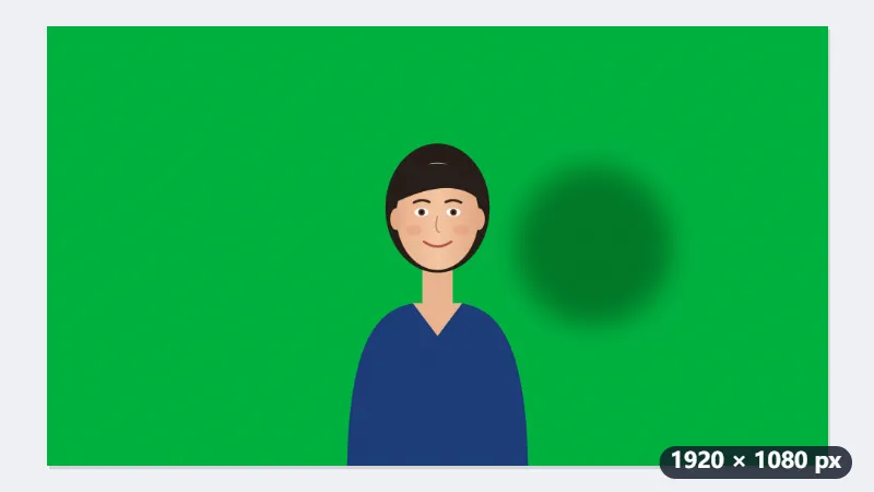 Esempio: un ritratto davanti al green screen, con un’ombra sul fondale — Prima