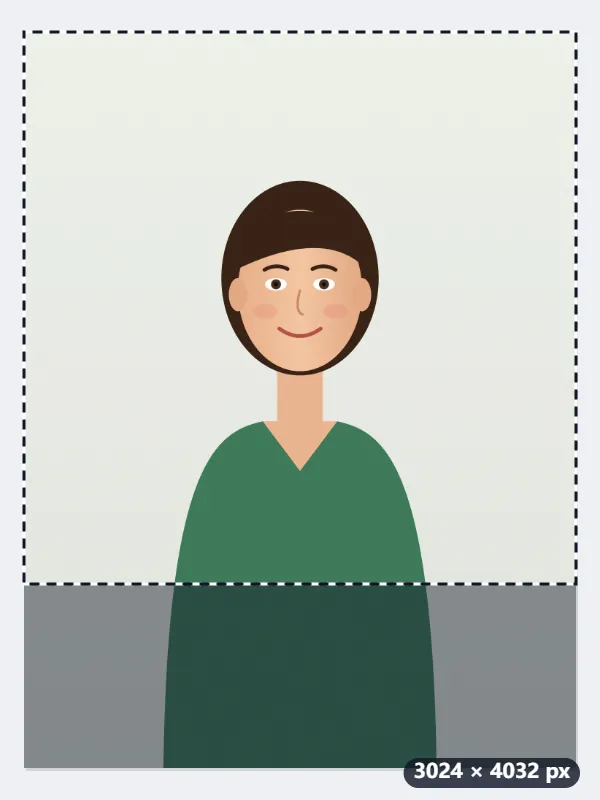 Example: a portrait phone photo made into a 640 × 640 LINE profile picture — Before
