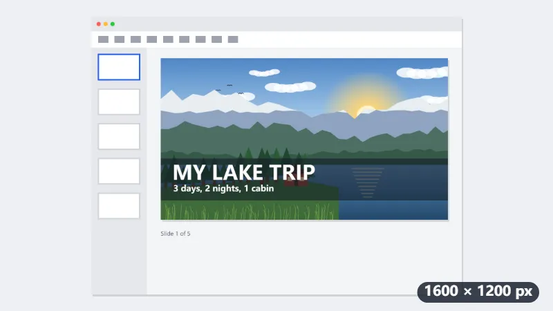 Example: a 4:3 screenshot of a title slide made into a 1280 × 720 thumbnail — Before