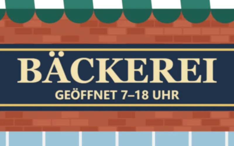 Weiches Foto vom Bäckerei-Schild: was Stärke, Radius und Schwellenwert an einer Kante tun — Vorher