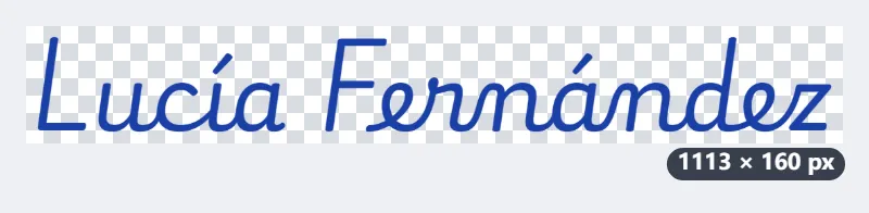 Ejemplo: una firma azul para firmar un contrato de alquiler en PDF