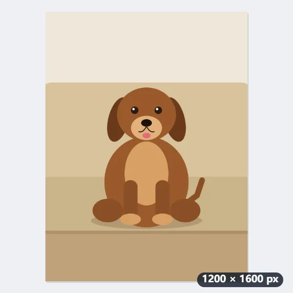 A sticker of your dog with a white outline and the caption “Hi!” — Before