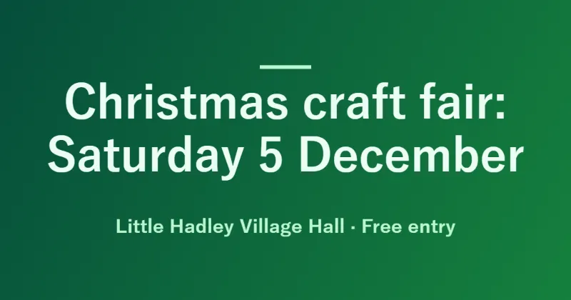 Example: a 1200 × 630 link preview for a village hall’s Christmas craft fair