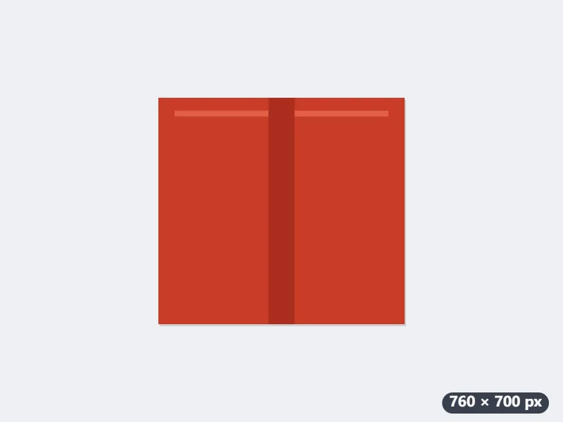 A listing photo of a red gift box, 1600 × 1200, trimmed to 760 × 700 — After